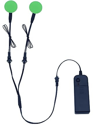 YnGia 2pcs 30mm Incandescente Led Occhi, EL Pannello Luce Elettroluminescente El Foglio Luce Rotonda Tagliabile Neon Foglio per Cosplay Partito Maschera Occhi Supereroe Casco Decorazione (Verde)