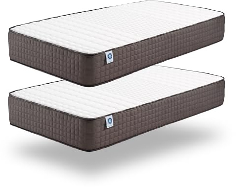 NATURALEX - Lot 2 Matelas Titanium 80x200-24 cm - Accueil Mousse mémoire de Forme + Blue Latex - Soutien Mi-Ferme - Respirant - 7 Zones - Réversible - Couchage indépendant - Fabriqué en Europe
