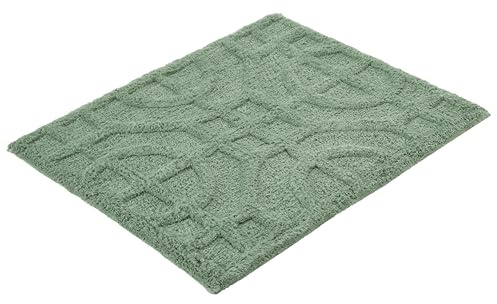 Kleine Wolke Badteppich Mosaic Maledivia 50 x 60 cm | Rutschhemmende Unterseite, für Fußbodenheizung, maschinenwaschbar, 100% Baumwolle