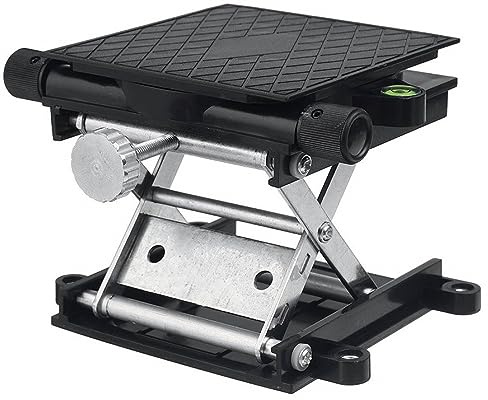 Yuecoom Labor-Lift-Ständertisch, Automatische Nivellierung, Drehbare Wissenschaftliche Hebeplattform aus Schwarzem Aluminium, Langlebiger, Stabiler Labor-Hebelift Für Das Physik-Chemie-Biologie-Labor