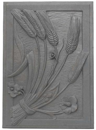 LUNA WAY CAST IRON - Lastra in ghisa Decorata SPIGA | Immagazzina e Riflette Calore a Lungo | Resistente all'Usura e Corrosione | Facile da Installare su camino termocamini e pareti | 50 x 70 cm