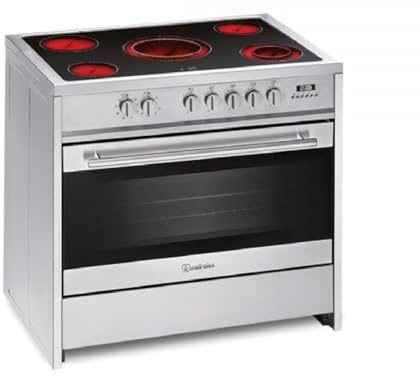 Meireles Cuisinière électrique en céramique E912X 121L avec 5 brûleurs en Acier Inoxydable