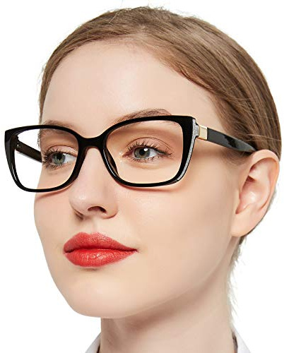 OCCI CHIARI Square Reading Glasses for Women, Spring Hinge Readers Glasses, Women's Bling Bling Reading Glasses 1.0 1.25 1.5 1.75 2.0 2.25 2.5 2.75 3.0 3.5 4.0