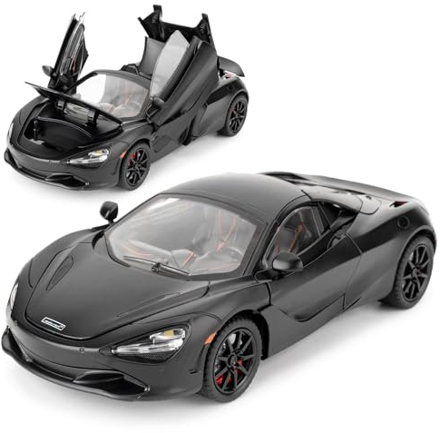 imtfzct 1:24 McLaren 720S Modellauto, Druckgussauto mit Pullback-Funktion, Kinderspielzeugauto mit Licht und Sound, Modellspielzeug zum Sammeln, Geschenk für Kinder (schwarz)