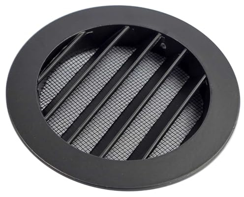 Aluminium Außenluft Mauer/Wand-gitter rund-Ø 100mm-schwarz