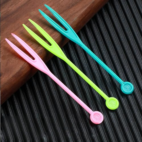 500PCS Disposable Colorful Fruit Forks, Thickened Plastic Cocktail Tasting Forks, Mini Forks for Fruits, Desserts