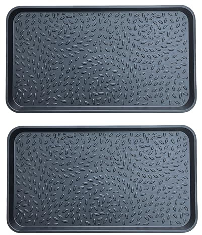 Schuhwanne - Große Schuhabtropfschale für Schuhregal Outdoor, Auffangwanne aus Kunststoff, Abtropfschale und Flache Plastikwanne, Elegante Schuhmatte, Auffangwanne aus Kunststoff (schwarz)