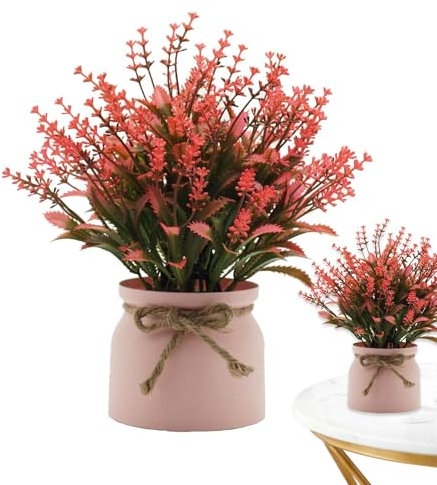 Generico Centrotavola Ristorante Piante Interni Ed Esterni Per Davanzale - Piantine Finte Decorative Con Vasetto Per Casa Ufficio Tavolo |Piccole Piante Di Fiori Artificiali In Vasopiante In Vaso