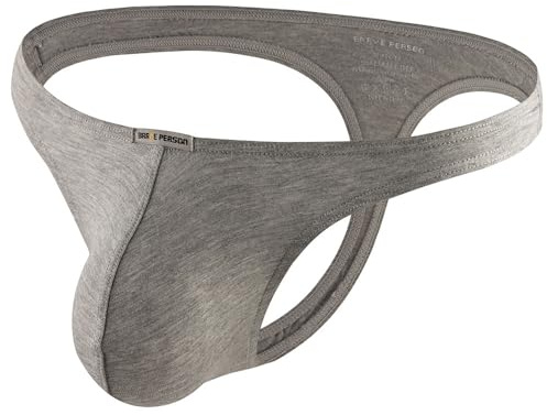 Summer Code Tanga G-String för Hombre Talle Bajo Bikini Trosor Ropa Interior Transpirable Tanga Calzoncillos, Grå, S