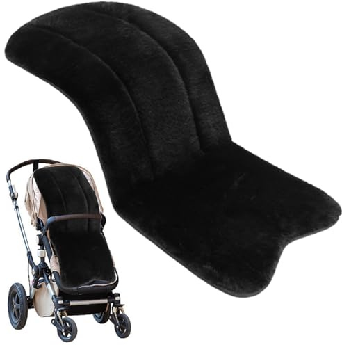 Liner de asiento del cochecito, revestimiento de cochecito de felpa de 30x15 pulgadas de espesor, revestimiento suave de silla de empuje para bebés, almohadilla de cochecito para bebés con invierno p