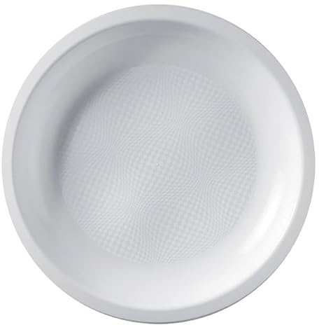 Monouso | 25 Platos Llanos Redondos de Plástico PP, Ø22cm, Blanco, Reutilizables, Hasta 125 Usos, Apto para Lavavajillas, Rígido, Reciclable, Ideal para Fiestas y Eventos