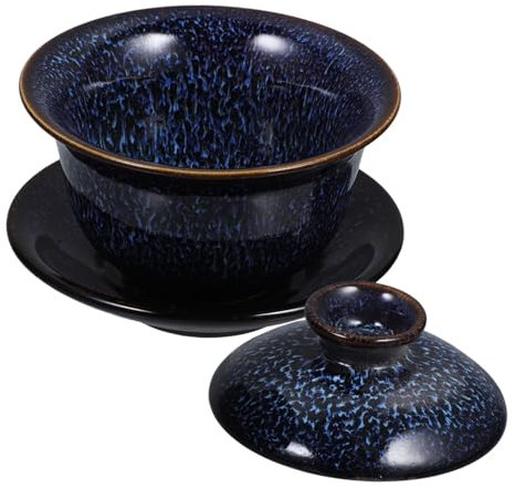 MAGICLULU Vintage Teetasse Aus Keramik Traditionelle Dekorative Teetasse Mit Deckel Und Untertasse Geeignet Für Teeliebhaber Zum Servieren Von Tee Haushaltsteetasse Für Zuhause Und Büro