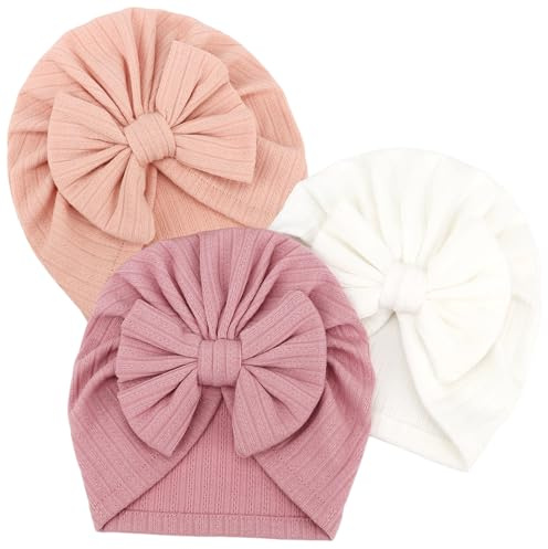 DRESHOW Baby Turban Mössa Turban Knut Baby Spädbarn Mössa Baby Flicka Mjuk Söt Småbarns Mössa