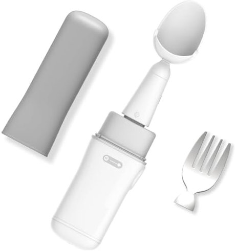 SXTYFBB Cuillère Parkinson pour tremblements de la Main pour Les Patients atteints de la maladie de Parkinson, cuillère et Fourchette avec kit de Levage Intelligent Auto-stabilisant
