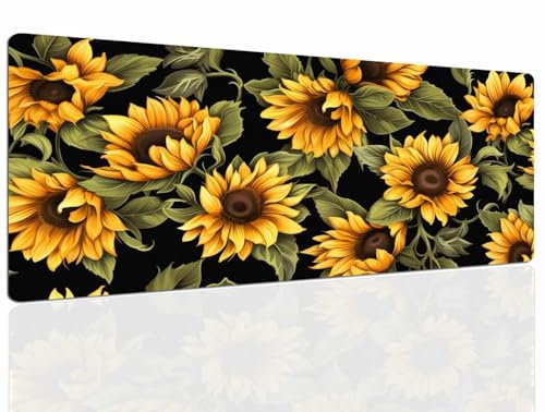 Tapis de Souris Jaune, Tapis Souris XXL, 1400x700x4mm Tapis de Bureau Gaming AntidéRapant, Tapis Bureau étanche, sous-Main pour Clavier et Souris, Mouse Pad Mat, pour Gamer, Ordinateur, Pc 1353
