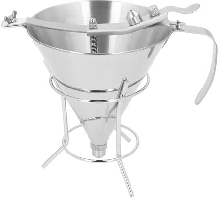 Confectionery Funnel with Stand, Stainless Steel Funnel Cake Maker Waffle Batter Dispenser Funnel Cake Dispenser Pancake Batter Dispenser for Pancakes Octopus Balls