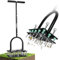 Aireador Cesped, Aireador de césped con 15 Púas de Hierro, Limpieza automática de Hojas y Suciedad, Escarificador Cesped Manual Ajustable en Altura para Cuidado del césped Patio Jardín