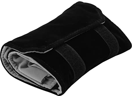 Steowsey Bolsa de de Franela Rollo de, para el Anillo, para el Almacenamiento de Joyas Durante el Viaje - Negro, Gris, Pequeno