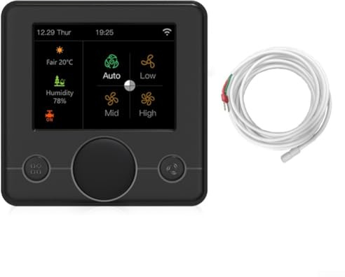 Caldera de gas con termostato WiFi, habitación inalámbrica, control remoto de pared, compatible con calefacción de suelo eléctrica para caldera de gas y agua (eléctrica.negro)