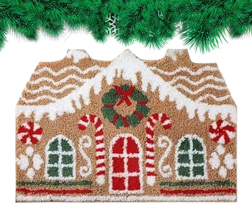 Kryddmatta för - 80 x 50 cm, juldörrmatta för inomhus och utomhus, kryddformad fleece entrédörrmatta | halkfri för entré, ljud