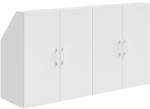 Bellamio Aland Dachschrägenregal, Regal mit 4 Türen & 6 Fächern, Weiß