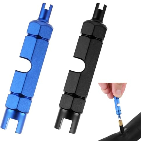 Ji liangli Set of 2 bicycle valve removal tools, aluminium inner tube and tyre valve removal tools, multi-purpose valve remover and valve removal tools