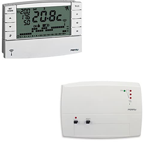 Perry 1txcrtx05rx01 - cronotermostato senza fili wireless con ricevitore onde radio