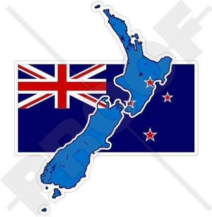 NEUSEELAND Karte-Flagge 117mm Auto & Motorrad Aufkleber, Vinyl Stickers
