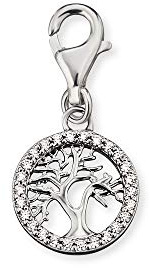 Engelsrufer Damen Charm Anhänger Tree of Life Lebensbaum silber aus Sterling Silber - besetzt mit 26 Zirkonia Steinen - Karabinerverschluss - nickelfrei