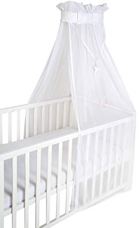 roba Baldacchino per Lettino e Culla safe asleep Air - 16% cotone e 84% PES - 160 x 250 x 0.5 cm - Permette il Circolo dell'Aria - Design che si Adatta ad ogni Cameretta - Bianco