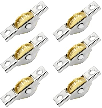 Carrucole U Fitness Carrucola Armadietti - Acciaio per Funi Verticale Inox Smontabile Silenziosa, 22 mm 304 Gru di Sollevamento a Blocco Cuscinetti, Cancello Rulli, Funi, Soffitti, Kit Accessori DIY