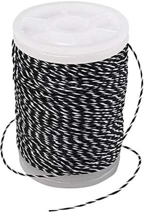 THREE ARCHERS Bogenschießen Bogensehnen Sieverfaden 120yard/110m Haltbare Nylonschnur 1 stück Bogenschnurfaden Bogenschießen Zubehör (Weiß & Schwarz)