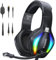 Krysenix PG1 RGB Gaming Headset für PS4, PS5, PC, Nintendo Switch, Xbox, Headset mit Mikrofon, Gaming Kopfhörer mit Mikrofon, Noise Cancelling Kopfhörer mit 3.5mm Klinke Schwarz