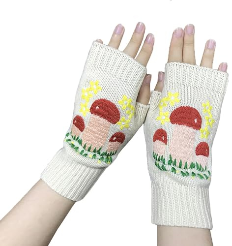 Handschuhe Fingerlose Armwärmer Fäustling mit Daumenloch Stricken Halb Fingerlose Handstulpen Fingerlose Handwärmer
