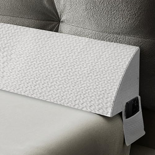 Johnear Cuscino lungo con cunei per testiera, cuscino triangolare con tasche laterali, per testiera, mulinello multiuso (0-15,2 cm) tra materasso e testiera o parete (bianco, 180 x 25 x 15 cm)