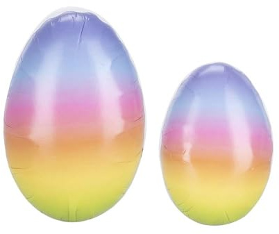 Ideen mit Herz Eier mit Farbverlauf | befüllbar | 2 Stück | Regenbogen | Oster-Überraschung | Frühling & Ostern | Deko | Geschenk | 9 und 12 cm hoch