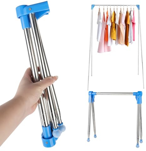YHNDECO Bärbart Klädhängare, Klädställning, Torkställ, Tvätthängare Hopfällbart, 33–71 cm (13–28 tum) Bärbart Reseklädställ, Hopfällbar Klädräcke, Klädställ för Hem Tvätt Camping Resor Utomhus
