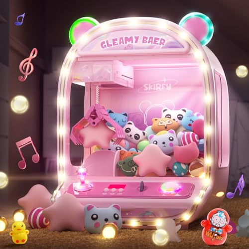 Skirfy Grande machine d'arcade à griffes avec lumière LED et son réglable, distributeur de bonbons de 40,6 cm, mini distributeur automatique de bonbons pour enfants, Noël, anniversaire, grands cadeaux