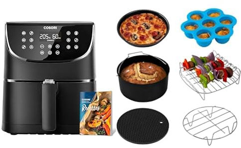 COSORI Air Fryer 5.5L avec 13 Fonctions,Friteuse Sans Huile 1700W Économisez 55% sur Vos Factures d’Électricité,Friteuse à Air Chaud avec 100 Recettes,et aussi Faites Cuire,Frire,Rôtir et Griller