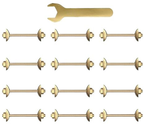 Furniture Connectors | M8x100mm Furniture Fastening Connectors | 12x Hardware Nut Bolt Assortment Metal Connecting Fittings for Butcher Block Miter Bed Frame Table Frame