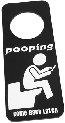 UKCOCO Panneau Occupé Humour pour Porte de Salle de Bain Noir Suspendu en Matériau Stable Indicateur D’utilisation pour Maison Bureau Toilettes