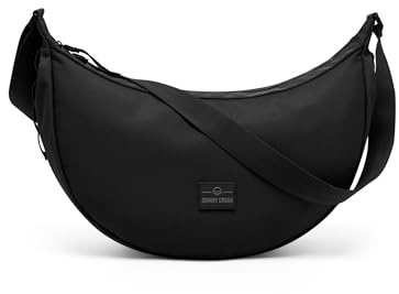 Johnny Urban Crossbody Bag Damen & Herren Schwarz - Ally Large - Moon Bag Design - Große Umhängetasche im Halbmond Stil - Halbrunde Tasche mit verstellbarem Gurt - Wasserabweisend