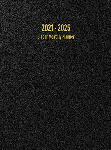 2021 - 2025 5-Year Monthly Planner: 60-Month Calendar (Black)