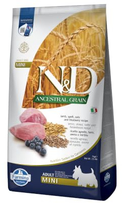 Farmina N&D ANCESTRAL Grain Pellets Hundefutter (Trockenfutter, mit hochwertigen Vitaminen und natürliche Antioxidantien, ohne Mais, Zutaten: Lamm, Dinkel, Hafer und Blaubeere, Portionsgröße: 7 kg)