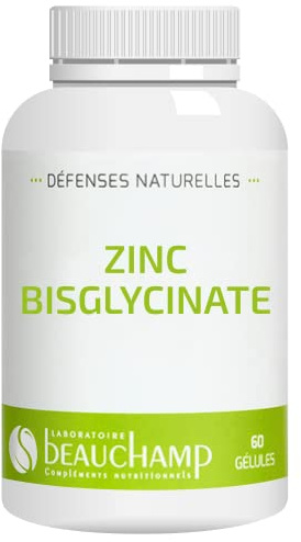 Laboratoire Beauchamp - Complément alimentaire ZINC BISGLYCINATE - 60 gélules - Immunité et peau sans imperfections - Haute assimilation - Développé en France
