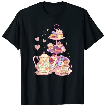 Etagere With Sweets Tea Sweet Baking Dessert Food Cupcakes T-Shirt