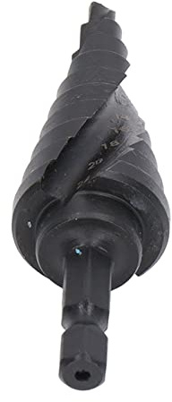 Kadimendium Step Drill Bit HSS Spiral Groove Pagoda Hole Reamer Pagoda Drill Cone Drill Bits Black Hex Shank Tool for Metal, Plastic, Aluminum, Wood(10 Steps(4‑22mm))