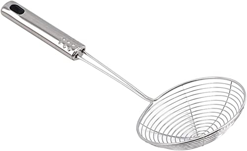 Professional DesignPassoire Écumoire Louche En Acier Inoxydable Fil Écumoire Cuillère Poignée Ergonomique Et Filtre En Maille D'araignée Avec Poignée Pour La Cuisine Friture Alimentaire, Pâtes, Spagh