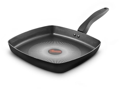 Tower T700317 SmartStart Gourmet 26cm Aluminium Grill Pan with Easy Clean Aeroglide Non-Stick, Long Lasting, Induction Compatible, Oven Safe, PFOA Free, Black