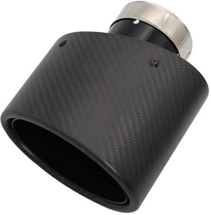 TARCIN Auspuffblenden 150mm Universal Edelstahl Links Rechts Matte Carbon Faser Auto Schalldämpfer Spitze Auspuffrohr Düse Dekoration Auspuffendrohr (Color : Right 63MM)